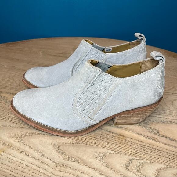 J. Shoes Eyre Gray Suede Booties Western Slip On Block Heel Boots Women’s Size 9 main image 6